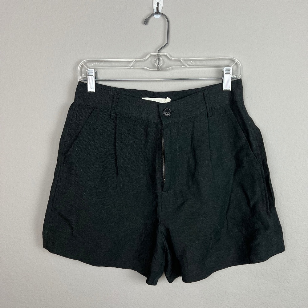 SOLD - WYETH Black Linen Shorts SIZE SMALL